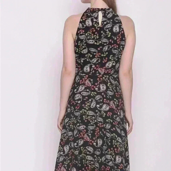 Black Floral Print Midi Dress Zink London Medium - Picture 3 of 4